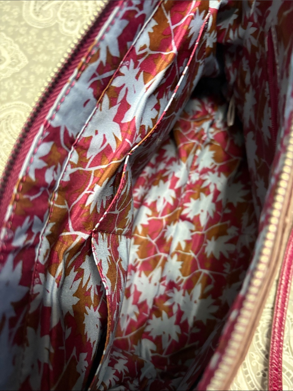HOBO Leather Tote in Deep Raspberry - Picture 12 of 15